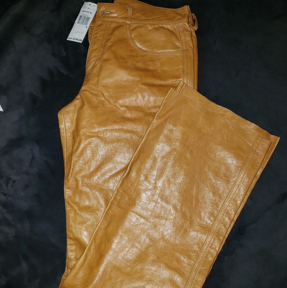 Tommy Hilfiger BNWT tan genuine 100% Leather pants